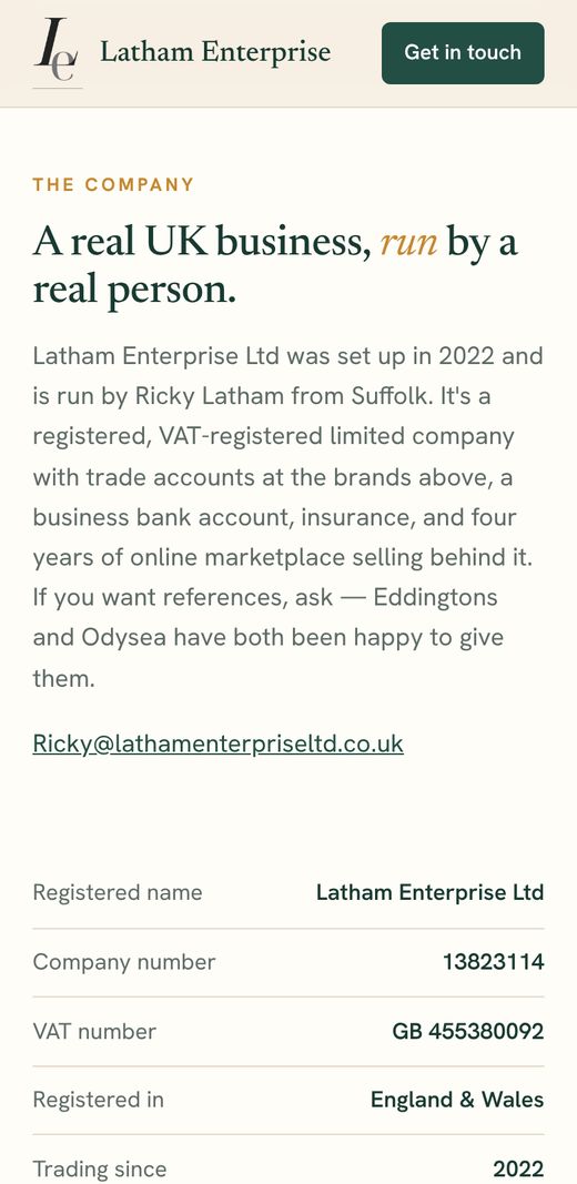 Latham Enterprise on a phone, screen 4 of 4